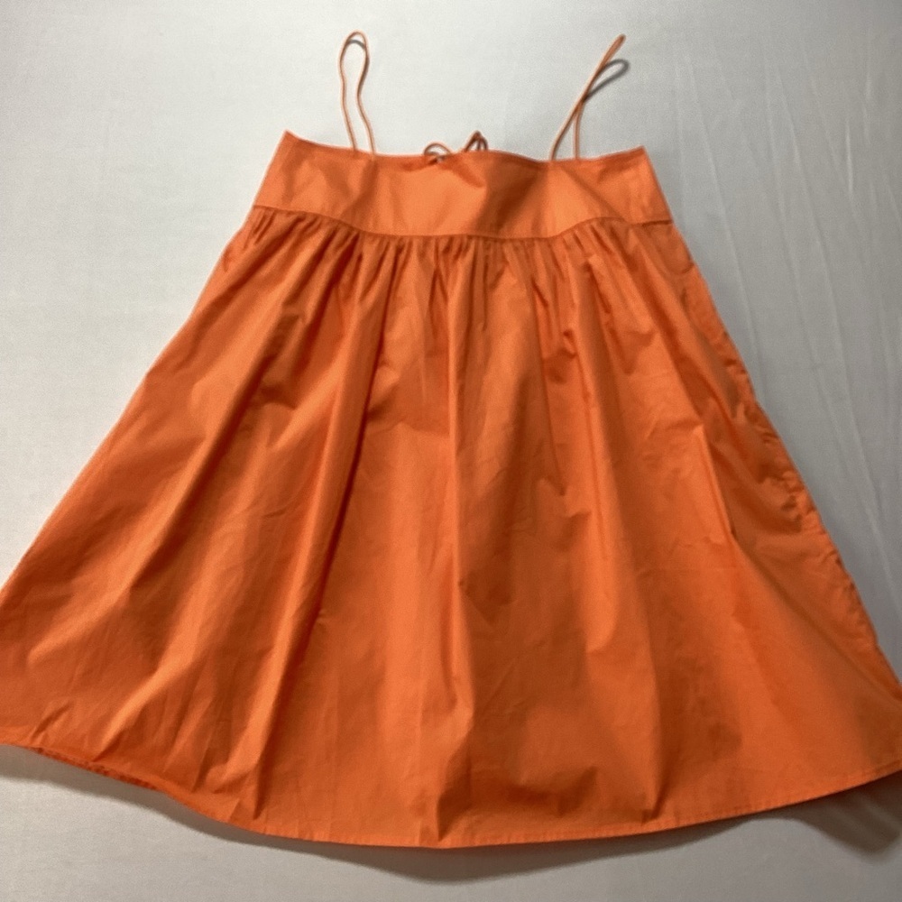 SNDYS Poplin Tie Detail Orange Spaghetti Strap Mini Dress - Picture 4 of 14